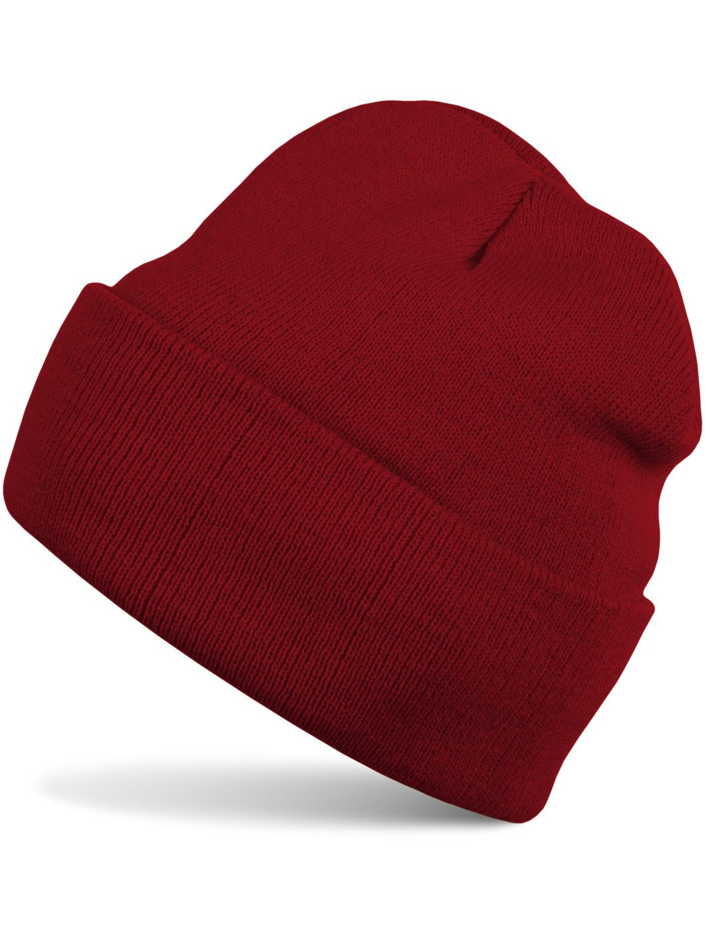 styleBREAKER Beanie 'Kinder Strickmütze mit Krempe' in Red: front