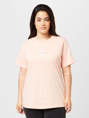 Calvin Klein Jeans Curve Shirt in Roze: voorkant