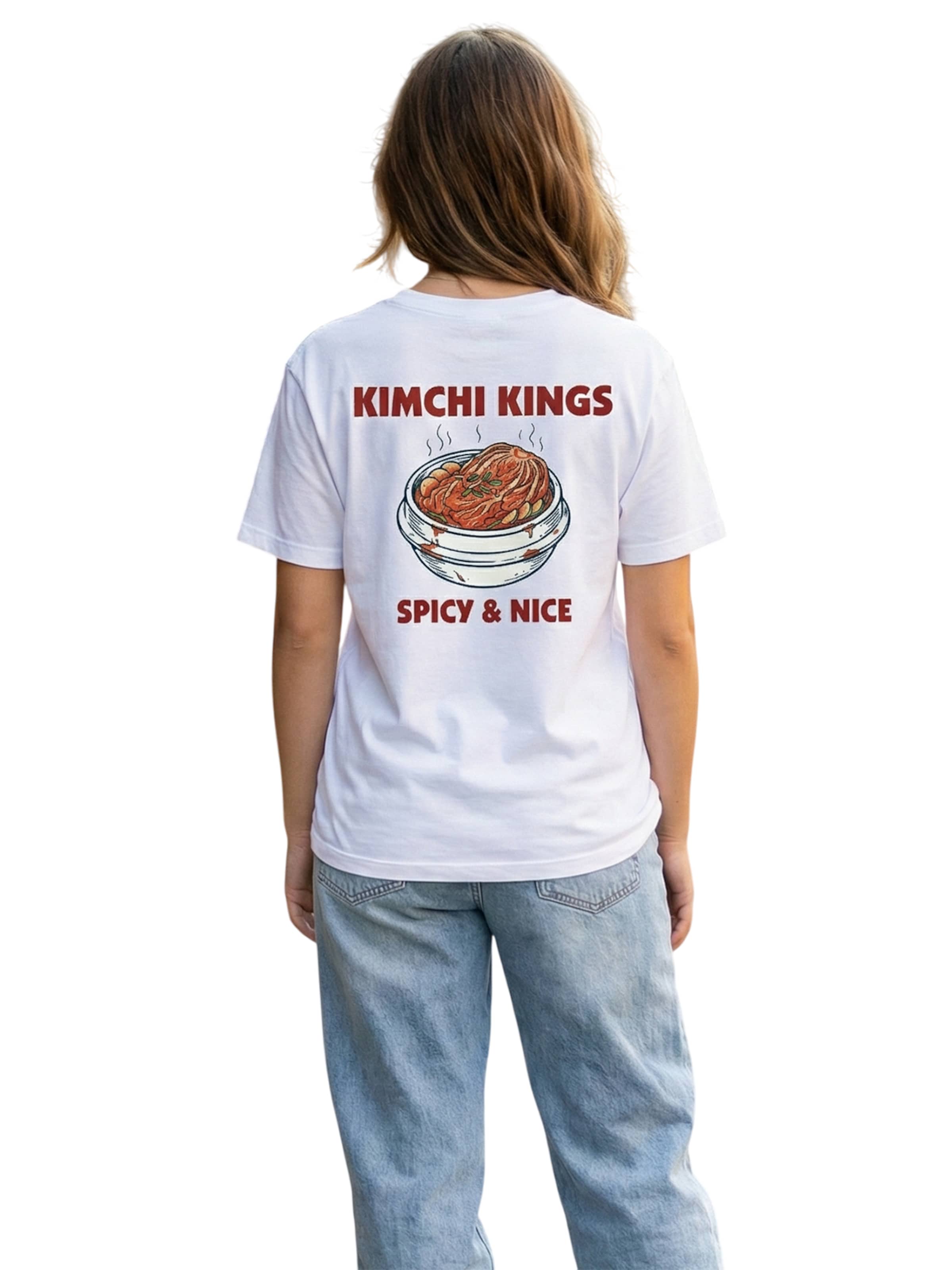 RoamLikeSummer Shirt 'Kimchi Kings' in White: front