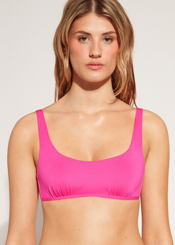 CALZEDONIA Bralette Bikini Top in Pink: front