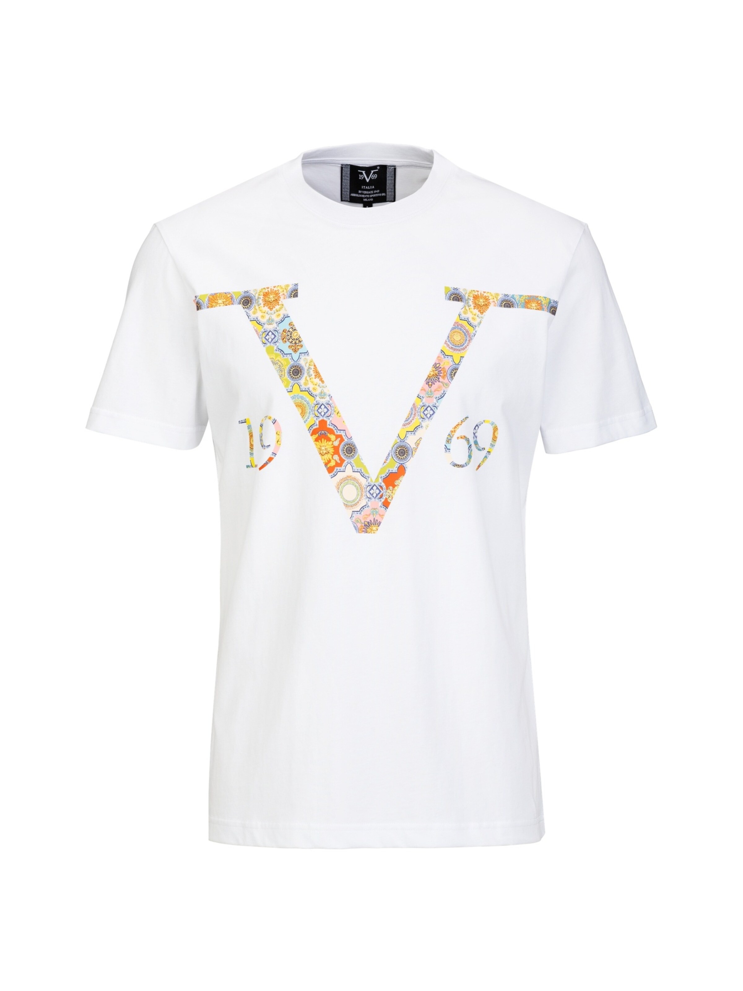 T-Shirt 'Rafael Baroque' 19V69 ITALIA en blanc : devant