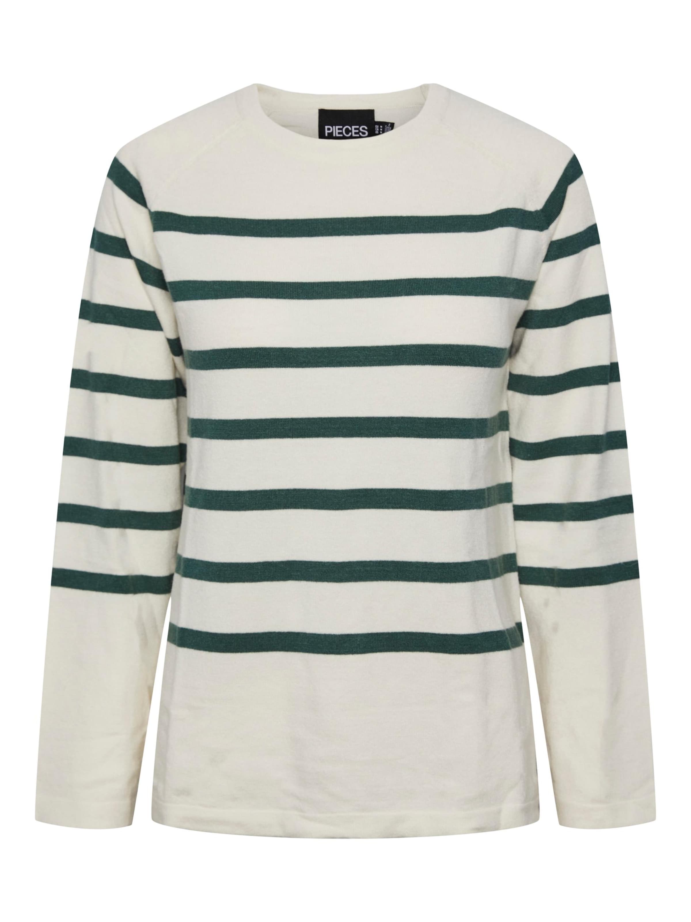 PIECES Пуловер в бяло: отпред