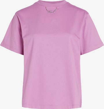 T-shirt Karl Lagerfeld en violet : devant