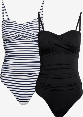 Marks & Spencer T-shirt Swimsuit in Black: front