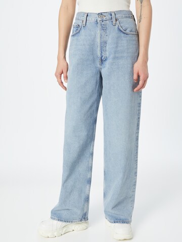 AGOLDE Wide leg Jeans 'Low Rise Baggy' in Blauw: voorkant