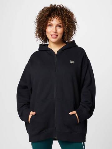 Veste de survêtement Reebok en noir : devant