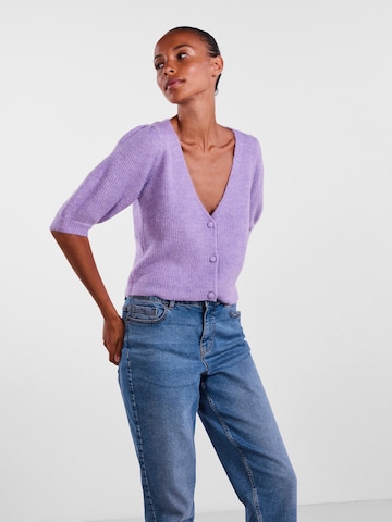 PIECES Knit Cardigan 'Jennifer' in Purple: front