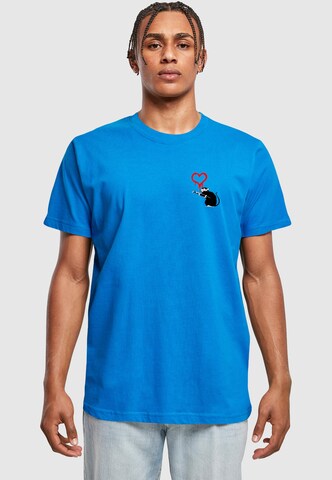 Merchcode Shirt 'Banksy - Love Rat' in Blue: front