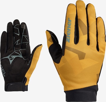 ZIENER Athletic Gloves 'CNUT TOUCH LONG' in Yellow: front