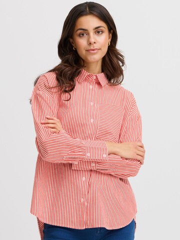 Camicia da donna 'Poppa' di Fransa in rosso: frontale