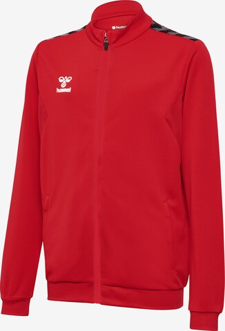 Hummel Athletic Zip-Up Hoodie 'Authentic' in Red