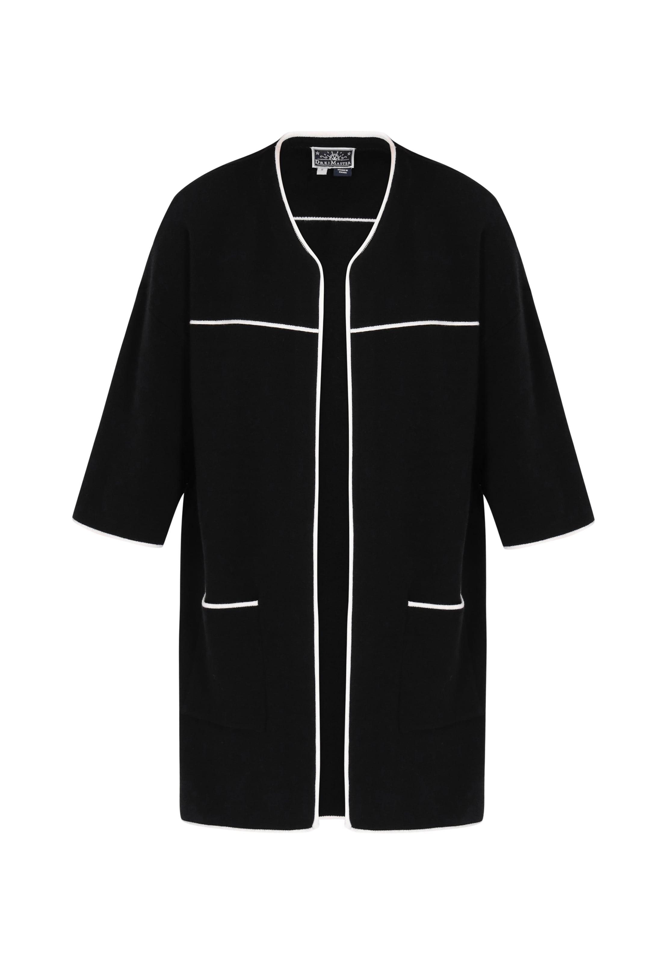 DreiMaster Maritim Πλεκτή ζακέτα σε μαύρο: μπροστά