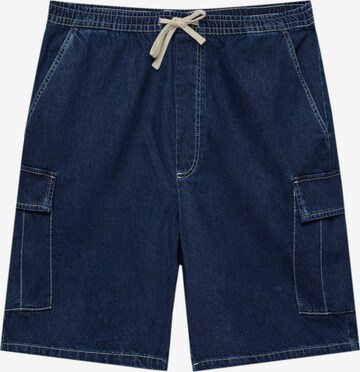 Pull&Bear Cargo Jeans in Blue: front