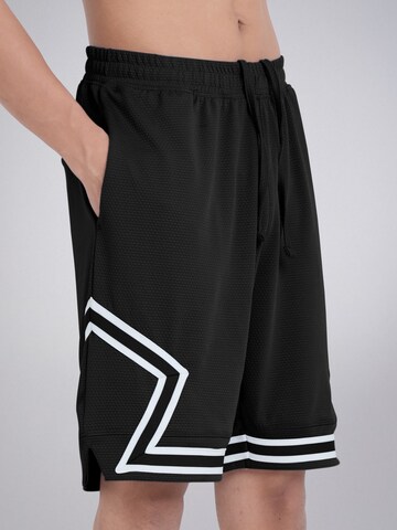 PANTONECLO Boardshorts 'Pantoneclo Men’s Gym Shorts with Side Gaset' in Zwart