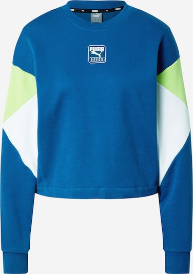 Felpa sportiva 'Rebel' PUMA di colore blu / kiwi / bianco, Visualizzazione prodotti