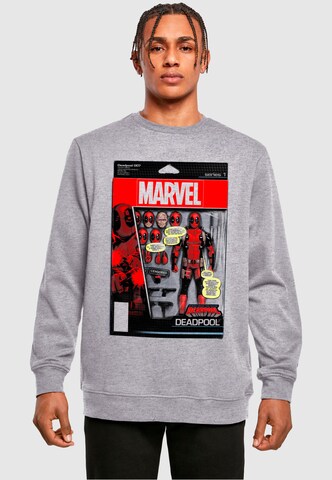ABSOLUTE CULT Sweatshirt 'Deadpool - Action Figure' in Grijs: voorkant
