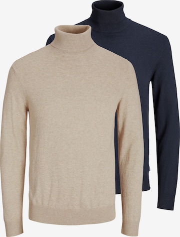 JACK & JONES Sweater 'Emil Knit' in Beige: front