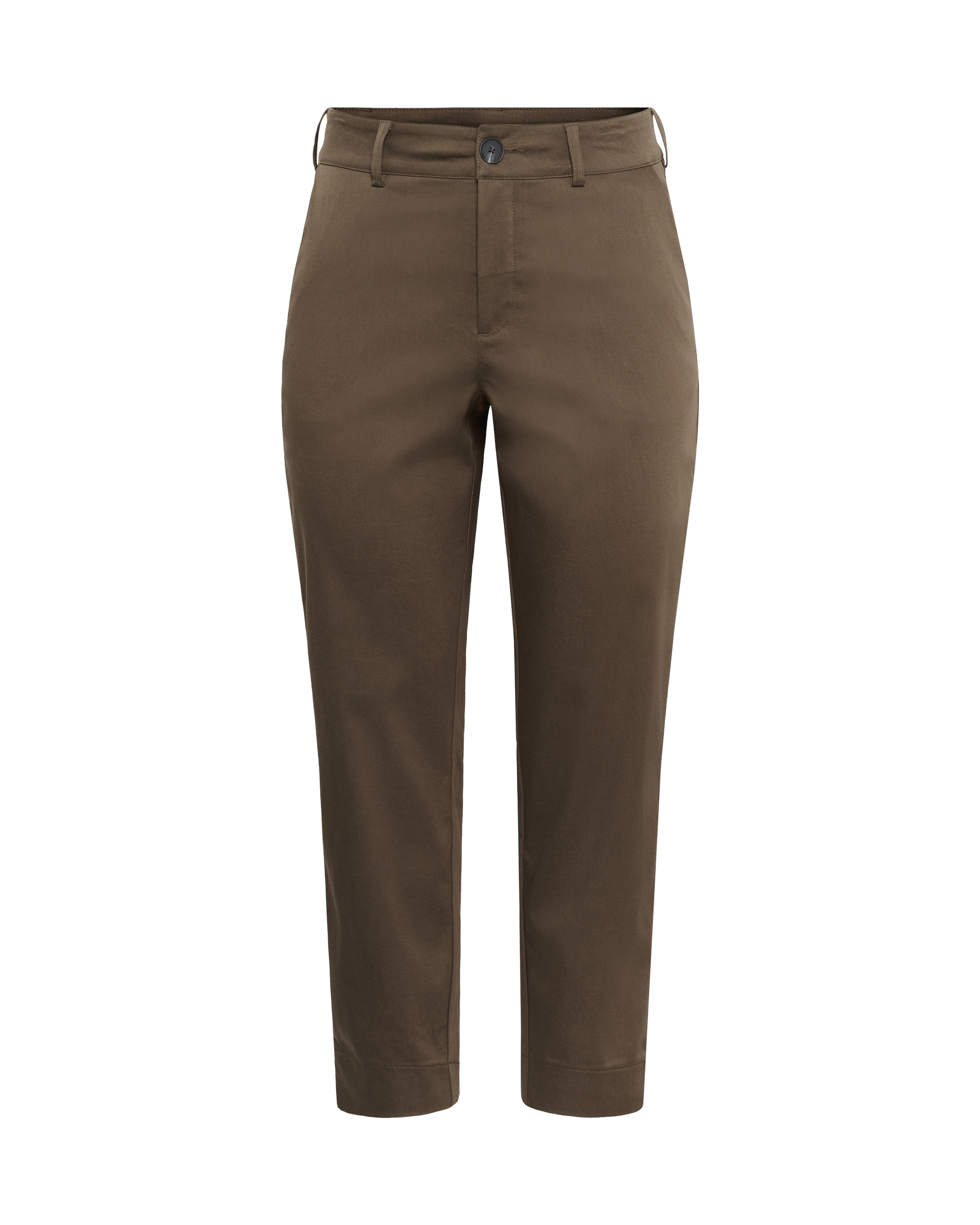 Coupe slim Pantalon KAFFE CURVE en marron : devant