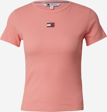 T-shirt Tommy Jeans en rose : devant