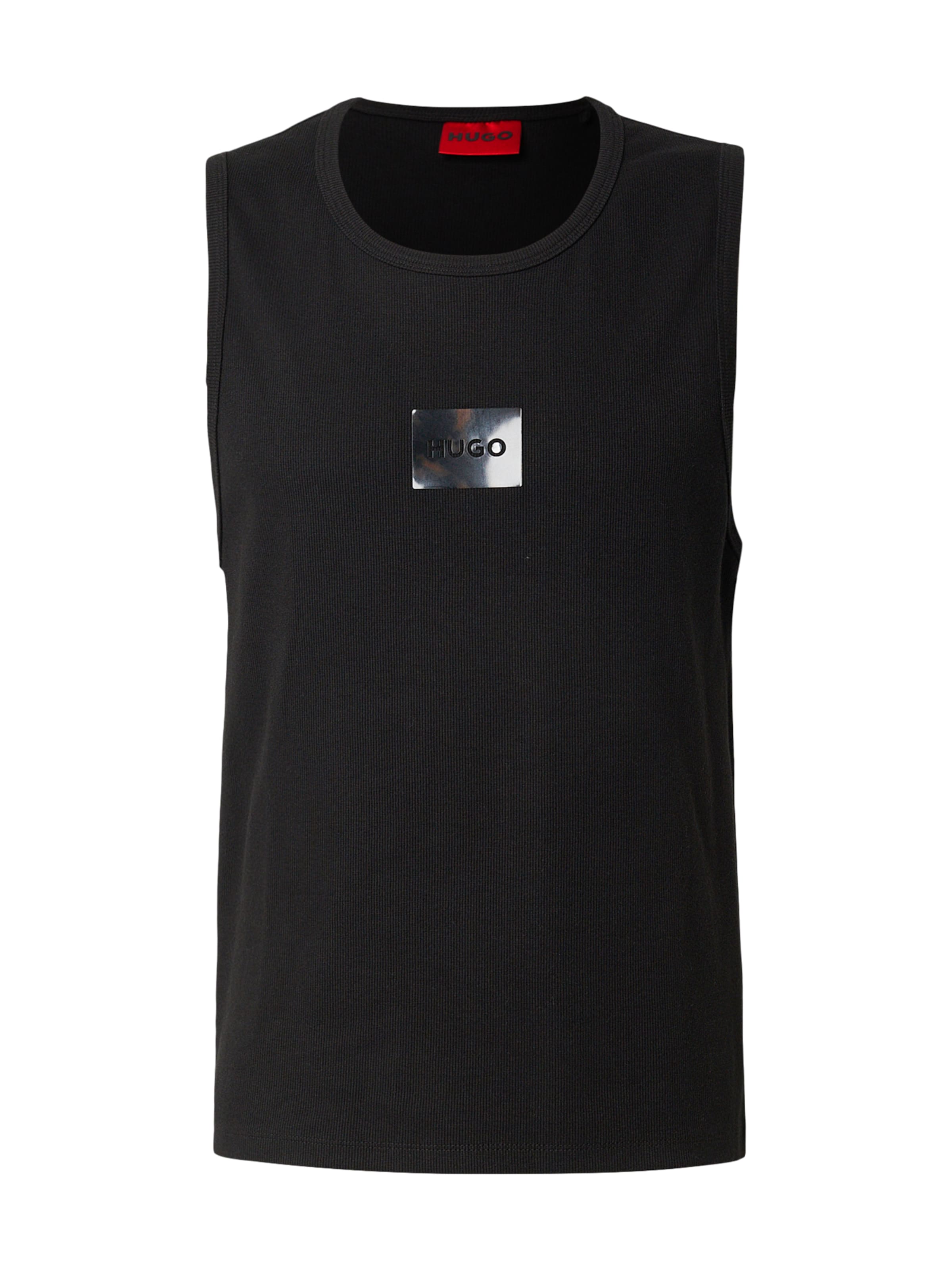 HUGO Μπλουζάκι 'Darrio' σε ασημόγκριζο / μαύρο, Άποψη προϊόντος