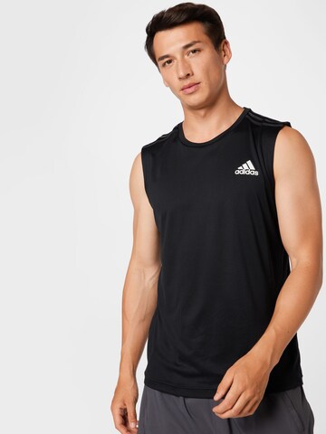 ADIDAS SPORTSWEAR Sportshirt 'Aeroready Designed To Move 3-Stripes' in Schwarz: predná strana