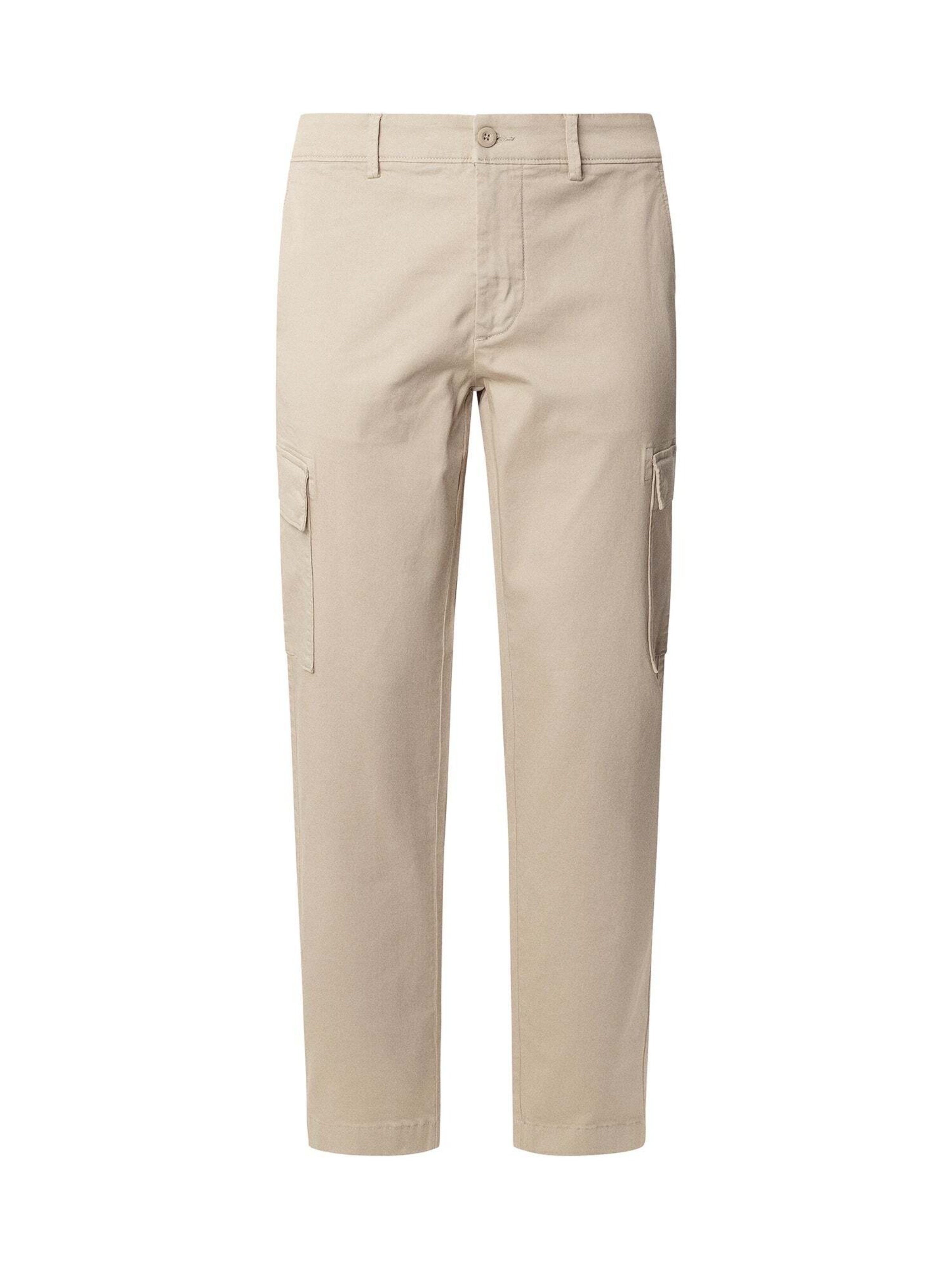 Pepe Jeans Slimfit Cargobroek in Beige: voorkant