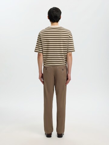 SELECTED Slimfit Hose 'SLHMiles Flex' in Braun