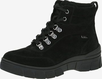 CAPRICE Lace-Up Ankle Boots in Black: front