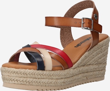 Refresh Sandalen met riem in Bruin: voorkant