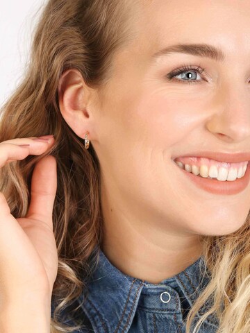 Boucles d'oreilles Lucardi en or : devant