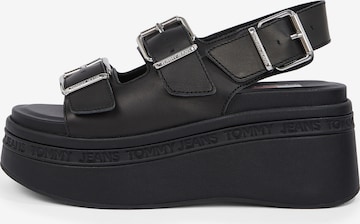 Sandale de la Tommy Jeans pe negru: față