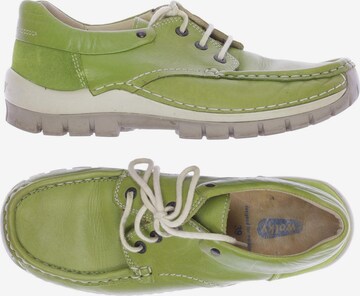 Wolky Flats & Loafers in 39 in Green: front