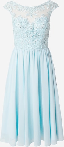 Robe de cocktail Laona en bleu : devant