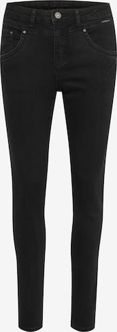 Cream Slim fit Jeans in Black: front