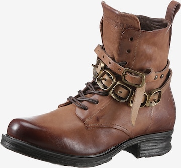 A.S.98 Lace-Up Ankle Boots in Brown: front