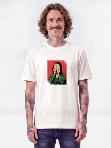 T-Shirt 'Mona Lisa Scream' Watapparel en blanc : devant