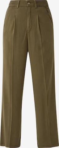 s.Oliver Wide leg Pleated Pants in Green: front