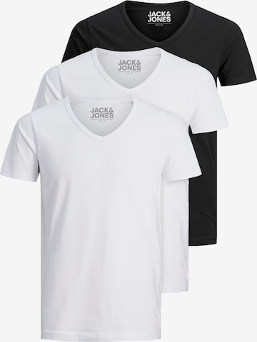 JACK & JONES T-Shirt 'JJV-Neck' in Schwarz: Vorderseite