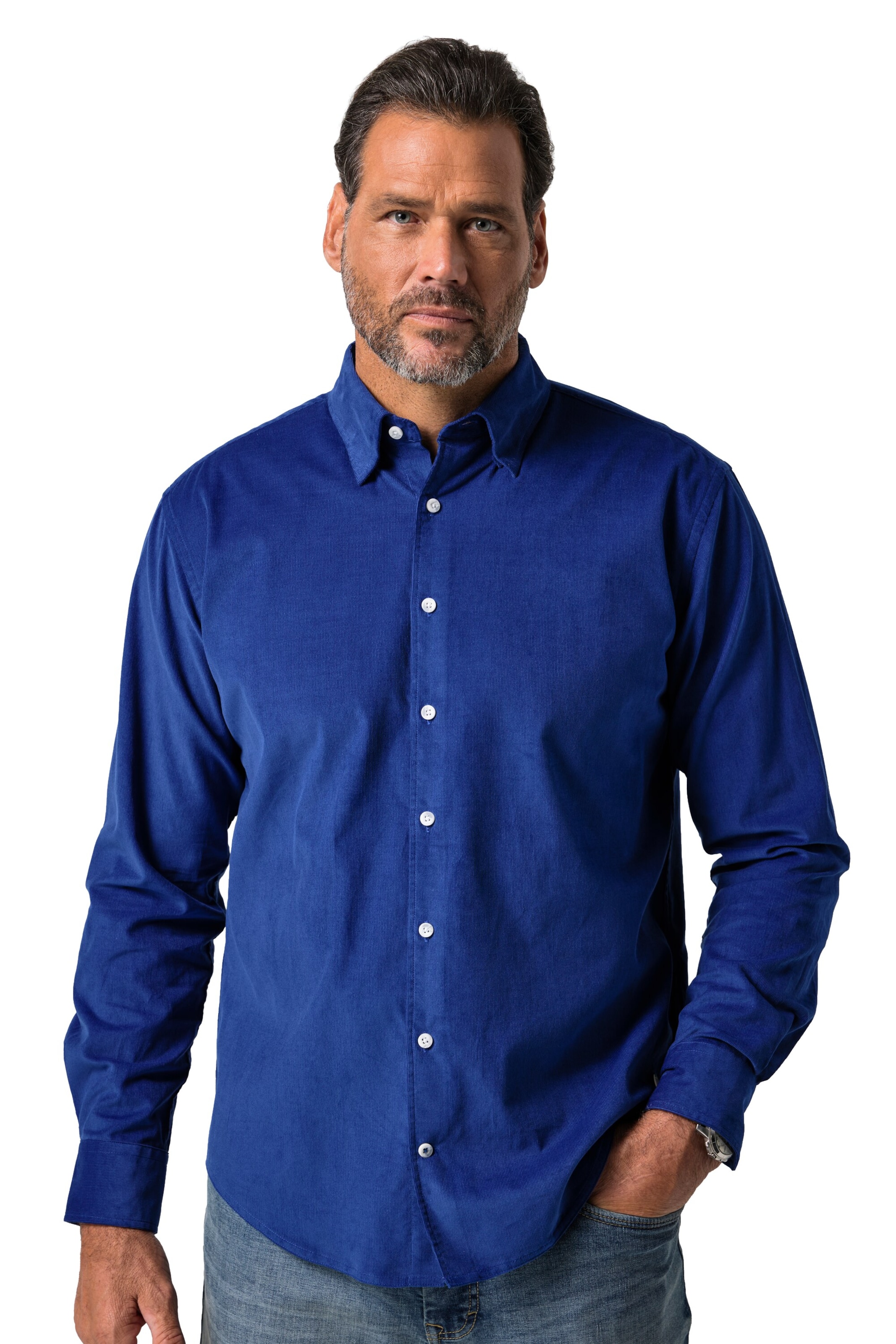 JP1880 Regular Fit Hemd in Blau: Vorderseite