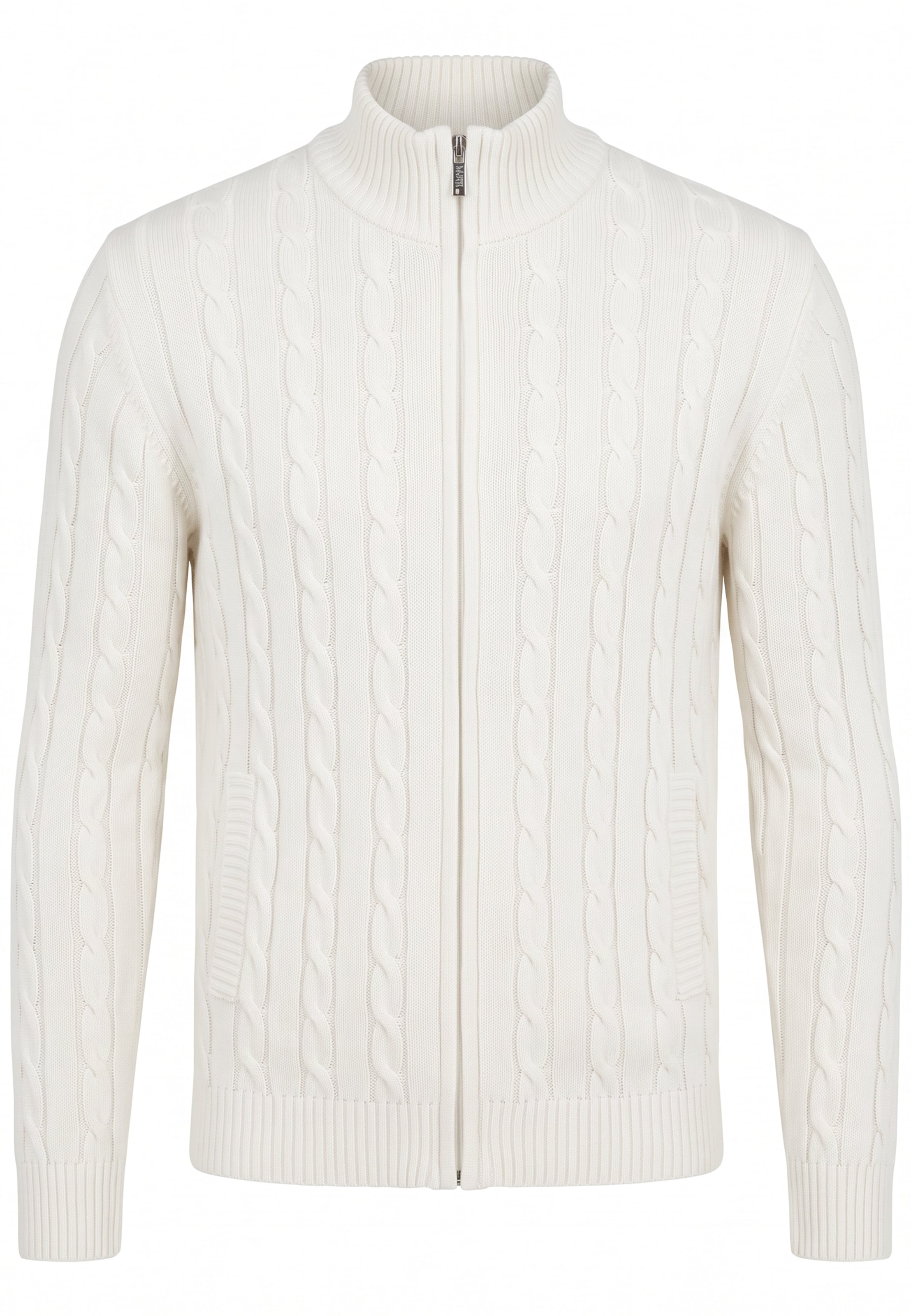 Felix Hardy Knit cardigan in White: front