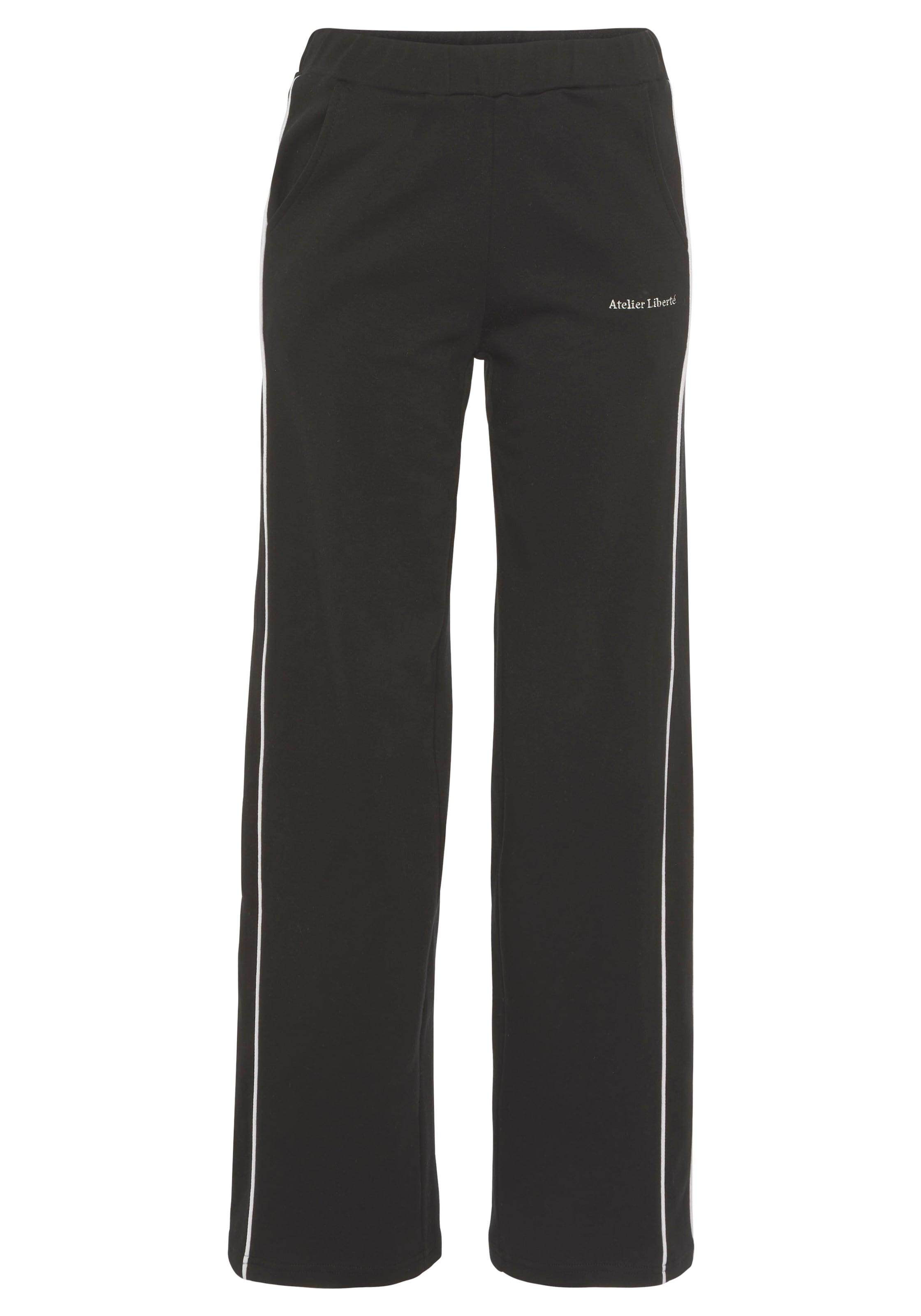 LASCANA Loosefit Παντελόνι σε μαύρο: μπροστά