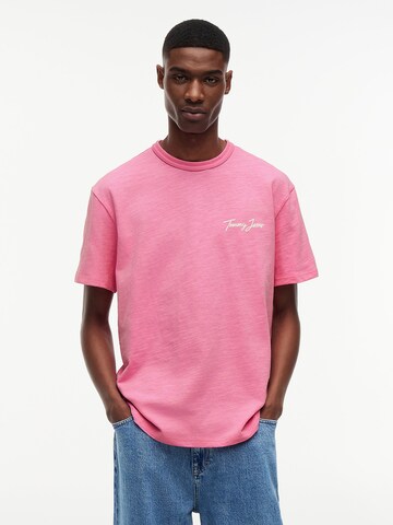 T-Shirt Tommy Jeans en rose : devant