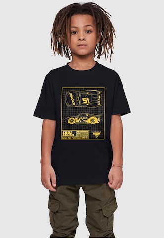 ABSOLUTE CULT Shirt 'Cars - Cruz Ramirez Blueprint' in Zwart: voorkant
