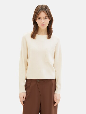TOM TAILOR DENIM Pullover in Beige: Vorderseite
