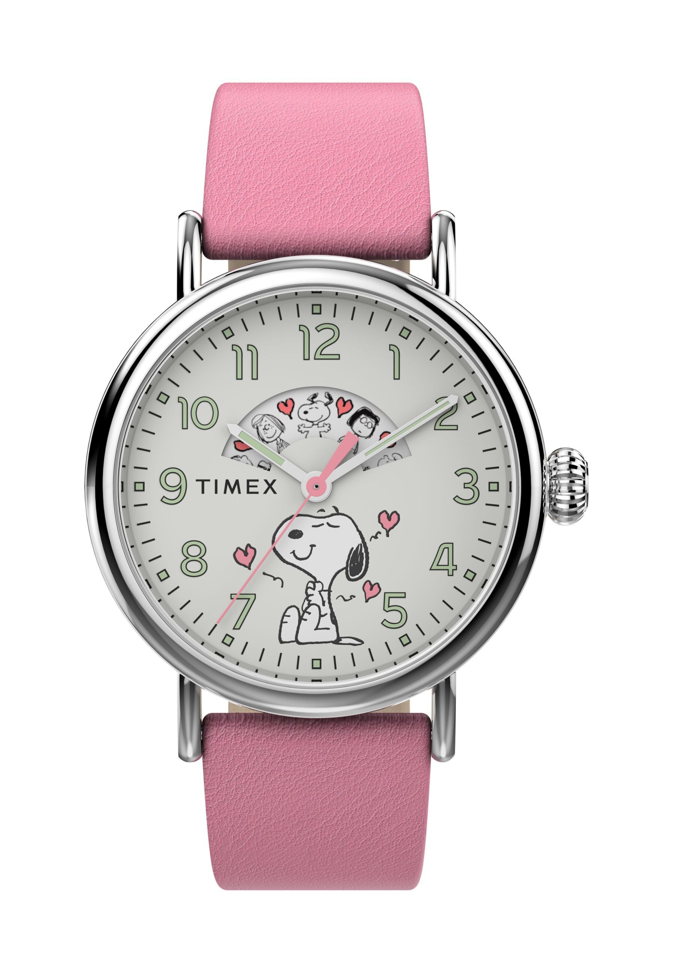TIMEX Analoog horloge ' Timex Standard x Peanuts Valentine's ' in Zilver: voorkant