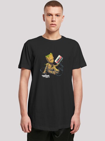 F4NT4STIC Shirt 'Marvel Guardians Of The Galaxy Vol2 Groot Tape' in Zwart: voorkant