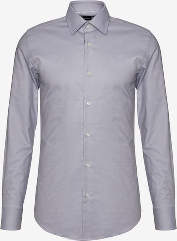 BOSS Slim fit Business Shirt 'Hank' in Grey: front