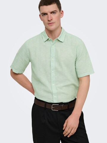 Only & Sons Slim fit Overhemd 'ONSCaiden' in Groen
