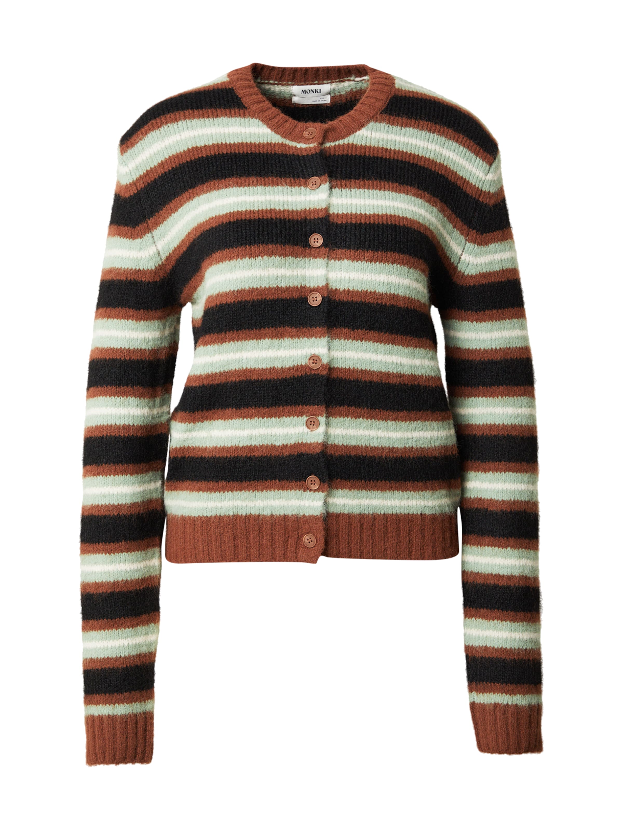 Monki Gebreid vest in Groen: voorkant