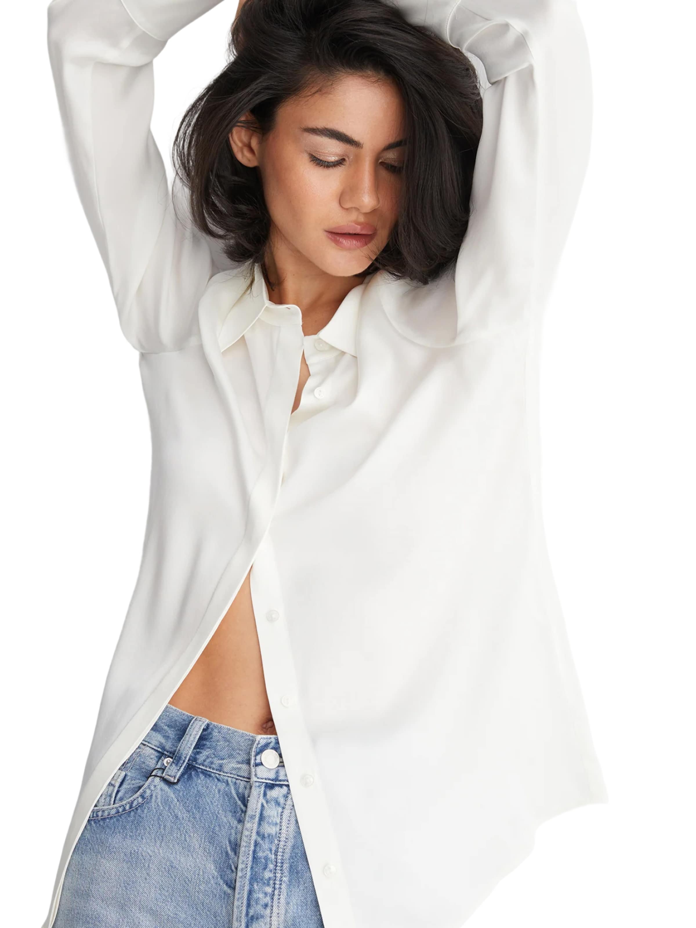 SILK & CASHMERE Shirt in Wit